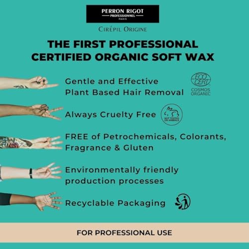 Cirepil - Origine - 400g / 14.11 oz Soft Wax Tin - Cosmos Certified Organic Strip Wax - 100% Natural with Jojoba Oil - Fragrance-Free for Sensitive Skin - Professional Body Depilatory Refill