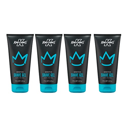 King of Shaves Sensitive Shaving Gel, Low Foam for a Refreshing and Precise Shave, Shaving Gel For Men 4 x 5.92 fl oz