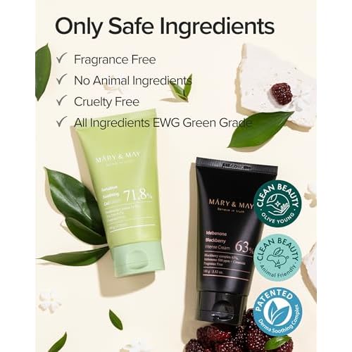 Mary&May Sensitive Soothing Gel Cream - Instant Cooling and Redness Relief, Pore-Tightening Face Cream with Tea Tree and Houttuynia Cordata Extracts - No Sticky, Refreshing Finish, 3.52oz.