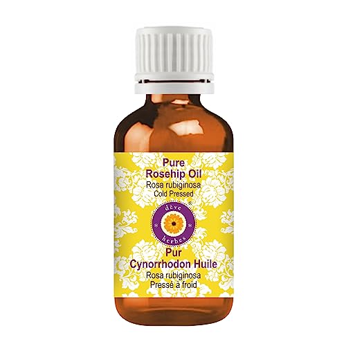 d?ve herbes Rosehip Oil (Rosa rubiginosa) | Cold Pressed | Pure | Natural | Undiluted | For Diluting Essential oils | For Skin & Massage | Non-Sticky| Lightweight| Men & Women | 10ml (0.33 oz)