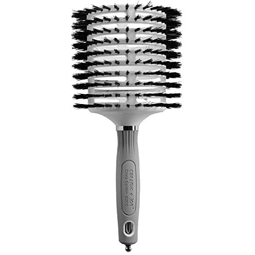 Olivia Garden Ceramic and Ion Turbo Vent 100% Boar Bristle Hair Brush with Sectioning Pick