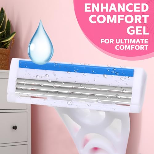 72 Count Women's Disposable Razors Blades Bulk 3 Blade Razors for Women Disposable Head Razor Sensitive Skin Razor Comfortable Shave for Bathing Hotel Travel