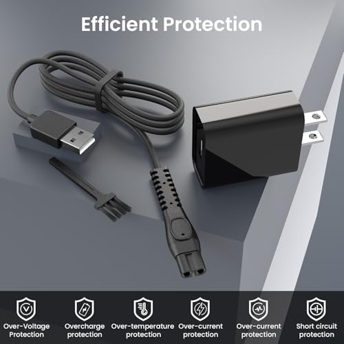 5V Charger Fit for Philips Norelco One Blade 360 QP2834 QP2724 MG7910 MG5910 MG9510 QP4631 QP6542 QP6552 QP4530 QP1924 QP1324 MG3919 Wet & Dry Shaver Series 2000 2400 Electric Trimmer Razor