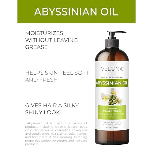 velona Abyssinian Oil 32 Fl Oz | 100% Pure and Natural Carrier Oil | Hair, Body Care | Use Today - Enjoy Results