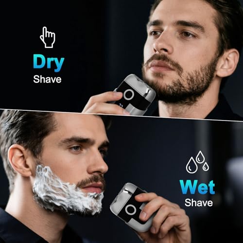 Electric Shaver for Men, 2026 New Painless Portable Dual Head Pocket Travel Electric Shavers, Waterproof Wet Dry Cordless Electric Razor