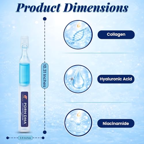 Salmon DNA Peptide, 99% PDRN Korean Skincare Anti-Aging Serum with Salmon Egg, Collagen, Elastin, Hyaluronic Acid & Niacinamide,Fine line, Moisturizing 0.05 fl.oz x 30e