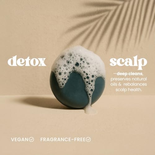 The Beachwaver Co. Charcoal Shampoo Bar | Clarifying, Sustainable Shampoo Bar with Organic Coconut Oil & Shea Butter for Hydrated Hair & Healthy Scalp | Fragrance-Free, Vegan, Easy for Travel