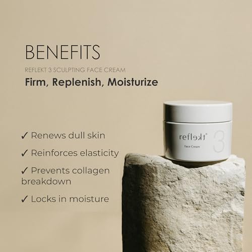 REFLEKT 3 ? Power Peptide Sculping Face Cream ? Polyglutamic Acid (PGA), Squalane & Hyaluronic Acid for Renewed, Smoother & Firm Skin. Clean, Vegan, Cruelty-Free, Fragrance & Paraben-Free Formula
