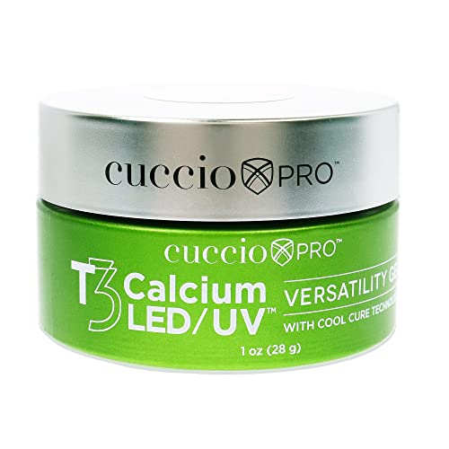 Cuccio Pro T3 LED/UV Cool Cure Versatility Gel - Self-Levelling Gel With Calcium - Incredibly Flexible - Strong Adhesion - High Shine Finish - Fast Application - Pink - 1 Oz Nail Gel