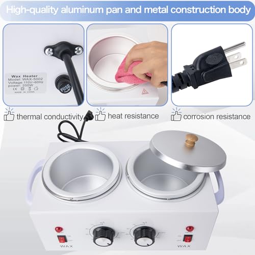 Women's Painless Hair Remover for Women, Battery Powered Facial Hair Shaver for Lips, Chin, Neck, and Cheek with 2 Replacement Heads and 1 Battery