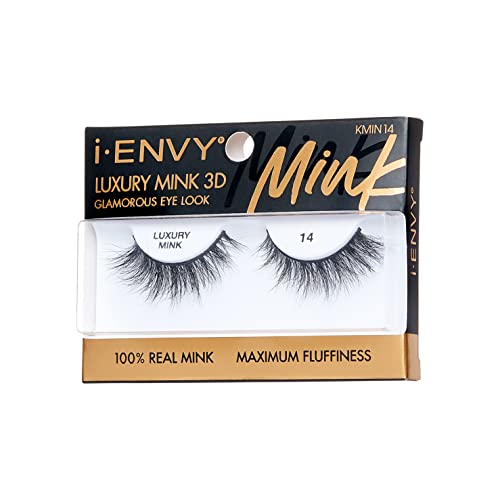 i-ENVY False Lashes Luxury Mink Collection Eyelashes 100% Real Mink Glamorous Eye Look Lashes Maximum Fluffiness 3D Multi-Curl Angle
