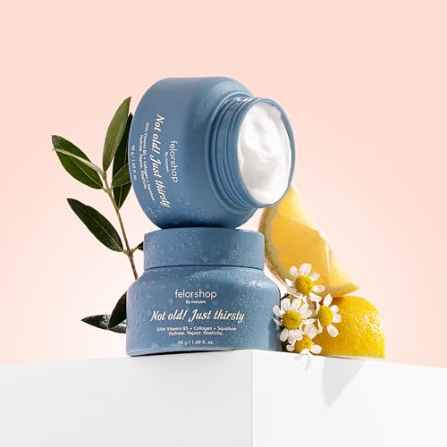 Not Old Just Thirsty Face Moisturizer with Vitamin B5, Collagen, Squalane for Hydration, Repair, Elasticity, 1.99 fl. oz | All skin types
