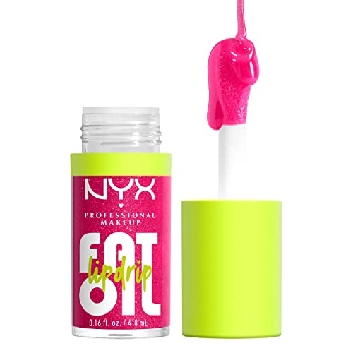 NYX PROFESSIONAL MAKEUP Fat Oil Lip Drip Vegan Tinted Lip Gloss Bundle - That's Chic (Deep Berry) and Supermodel (Shimmering Magenta)