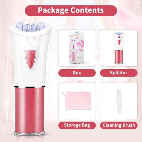 Facial Epilator for Women - 2026 Upgraded Cordless Hair Removal Device with LED Light - Painless Electric Tweezers - Face Epilator Hair Remover for Face/Chin/Lip/Arms/Legs/Bikini Line for Smooth Skin