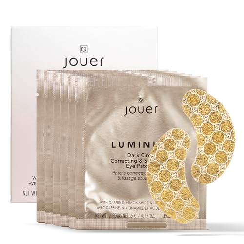 Jouer Luminize Dark Circle Correcting & Smoothing Eye Patches, Caffeine Eye Patch for Dark Circles and Puffiness, Under Eye Mask Patch for Wrinkles | $36 Value