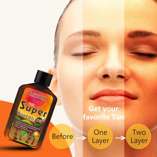 Self-Tanning Oil with Rosehip, Olive & Sweet Almond Oil - Moisturizing & Bronzing Tanning Oil for Face & Body, Natural Glow for Beach & Daily Use, Includes Applicator Mitt
