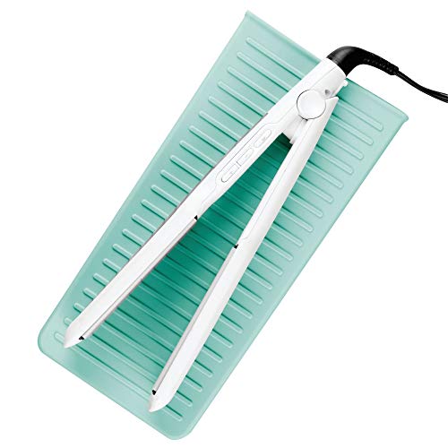 iDesign Silicone Heat-Resistant Hair Styling Tools Storage and Travel Pouch for Curling Irons, Straighteners, Wands - Aqua