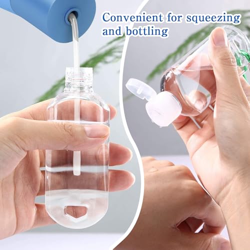 120 Pcs Traveling Bottles with Keychain 2oz Clear Plastic Bottle Containers, Refillable Empty Liquid Packing Squeeze Bottles with Lids for Liquid Cream