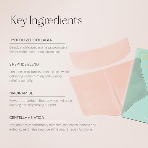 Karuna Collagen Neck & Chest Hydrogel Mask 4-Pack | Firming & Hydrating K-Beauty Masks with Collagen, Peptides & Niacinamide | For Wrinkles & Sagging Skin | Cruelty-Free