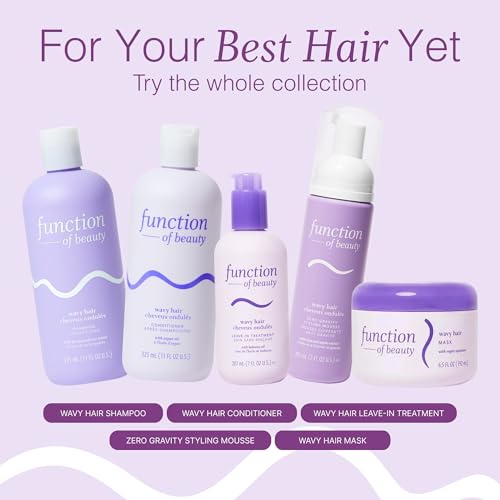 Function of Beauty Wavy Leave In Hair Conditioner - Sulfate-Free Leave In Conditioner Treatment for Natural Wavy Texture - Lightweight, Anti-Frizz, Strengthening & Hydrating - Hair Care Products