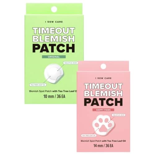I DEW CARE Hydrocolloid Acne Pimple Patch - Timeout Blemish Original + Timeout Blemish Happy Paws Bundle