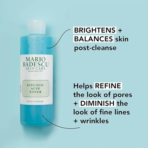 Mario Badescu Glycolic Acid Toner for Dry and Combination Skin, Alcohol-Free Facial Toner for Aging Skin, Formulated with Exfoliating Glycolic Acid & Antioxidant Grapefruit Extract