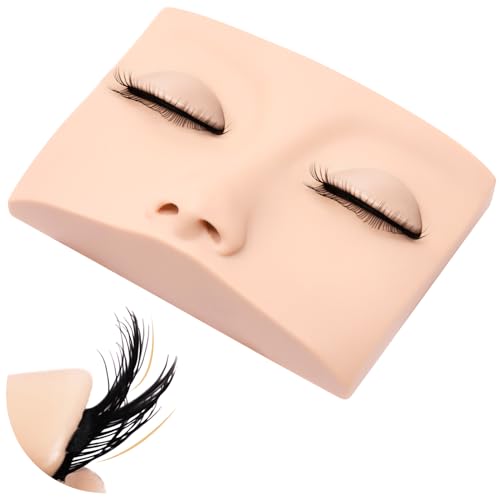 Double Layer Lash Mannequin Head - Realistic Soft-Touch Rubber Head With 2 Layers Replaced Eyelids - Training Makeup Head(1 Pair Removable Eyelids)