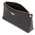 BERLINER BAGS Genuine Leather Makeup Bag Anna, Cosmetic Bag for Purse, Travel and Cosmetics Pouch with Zipper for Women (Black/Gold, XS)