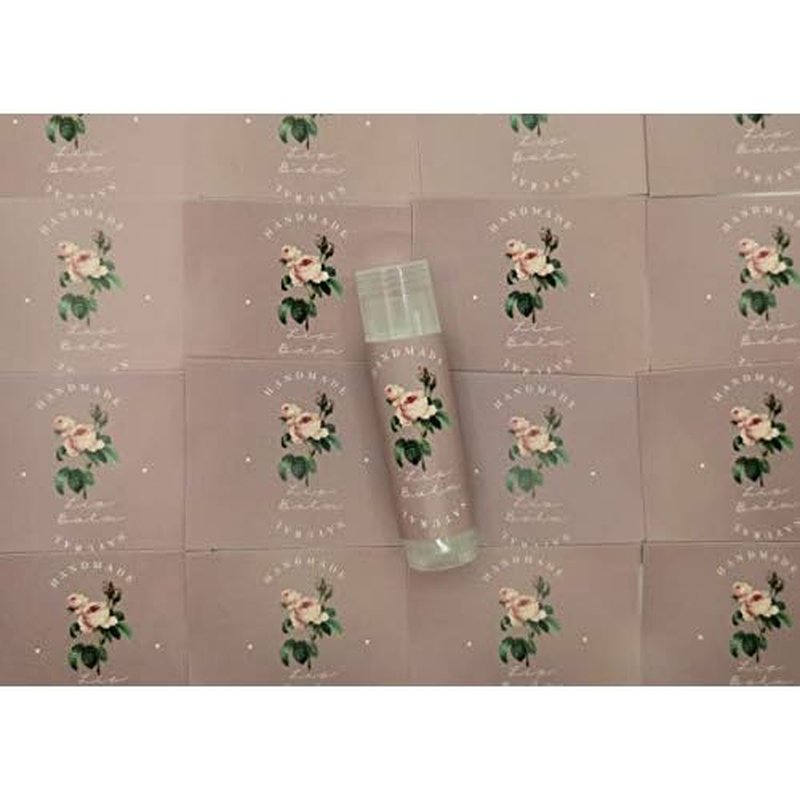 Homemade Skincare Products Adhesive Labels Stickers for Lip Balm Handcream Candle Container Tubes 20pcs (Lip Balm - Rosybrown)