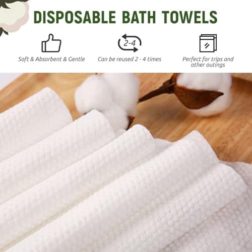 Disposable Bath Hair Drying Towels, 50 Count Super Absorbent Large Luxury Towels, Salon & Spa Yoga Camping Trips for Hair, Face, Body 16" x 31.5"