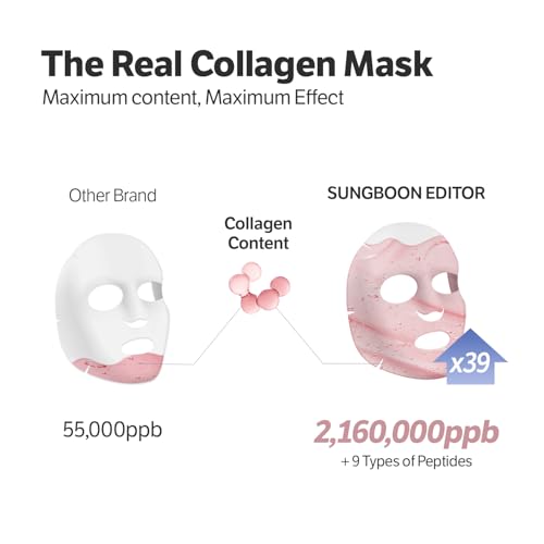 SUNGBOON EDITOR Rejuvenating Combo/Deep Collagen Boost Set | Face Mask (4ea) & Serum | Collagen & Volufiline Skincare Set | Hydrating & Firm-Looking Care Korean Skincare Gifts for Women