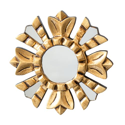 Gold Round Wall Mirror Living Room - Peruvian Hanging Mirror Valentines Day Decor Gift for Women, mon - Mirror on The Wall
