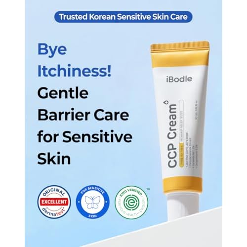 CCP Cream Korean, Itch Relief & Barrier Repair Moisturizer for Dry, Sensitive Skin, Gentle Formula Safe for Babies and Adults, Fragrance-Free 1.69 fl oz