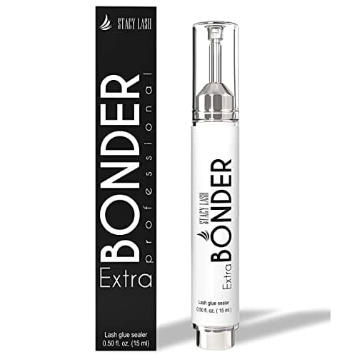 Extra Bonder for Lash Extensions 15ml + Sensitive Eyelash Extension Glue 5ml - Stacy Lash/Eyelash Extension Sealer/Reduces Lash Extension Glue Fumes / 1-2 Sec Drying time/Retention ? 8 Weeks