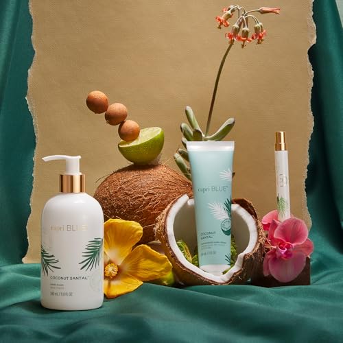 Capri Blue Moisturizing Hand Creams Travel Size ? Flora Edit Collection ? Nourishing Hand Cream for Dry Cracked Hands with Jojoba Oil & Shea Butter ? Skin Care (Coconut Santal, 3 oz pack of 2)
