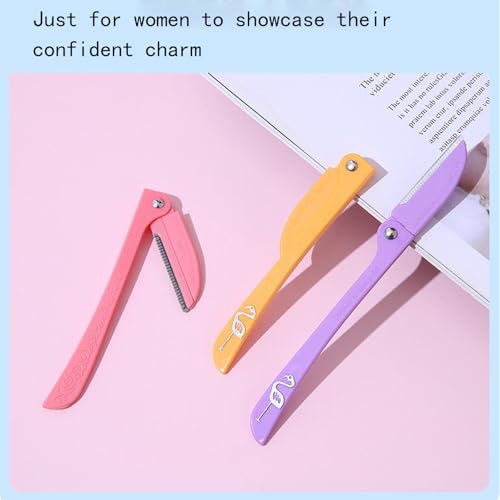 3 Packs Eyebrow Razor for Women, Eyebrow and Facial Hair Removal, Shaver, Gentle Facial Hair Remover, Dermaplaning Tool for Peach Fuzz Removal, Face Razors for Women, Eyebrow Trimmer
