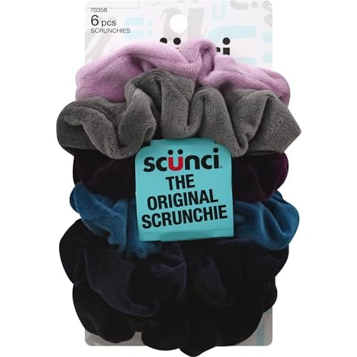 Scunci Twister Wild Primrose Hair Scrunchies, Assorted Colors, 6 Pieces