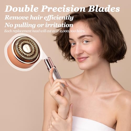 6Pack Facial Rose Gold Gen 2 Replacement Heads for Flawless Hair Remover Generation 2, 18K Gold Double Blades