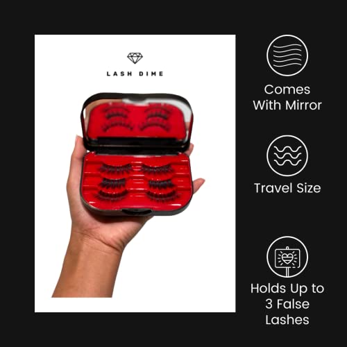 3 Tier Eyelash Case - Holder, Easy to Open Lash Storage Case, Lash Case Perfect for Travel, Eyelash Holder Organizer, False Eyelash Case, Mirror Included