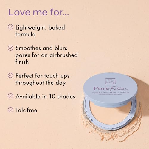 The Beauty Crop PoreFilter Pressed Powder - Blurs Pores & Controls Shine - Light Shade - 0.34 oz
