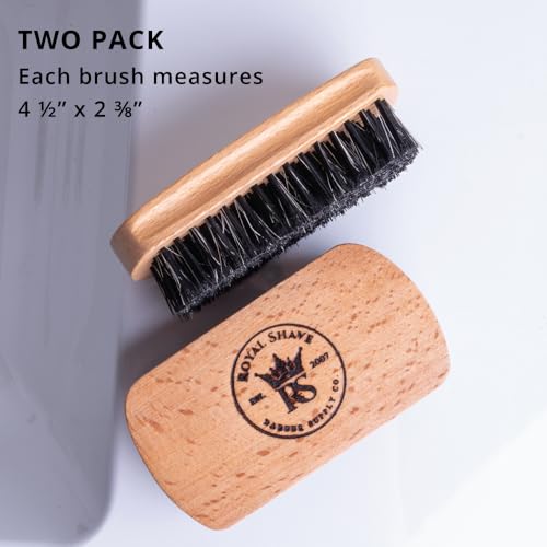 Beard Brush Pack with Mix Bristles by Royal Shave, Soft Bristle Beard Brush for Men (2 PACK)