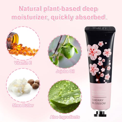 120 Pack Hand Cream for Women,Bulk Hand Lotion Travel Size for Dry Cracked Hands,Moisturizing Hand Care Cream,Natural Plant Fragrance Mini Hand Lotion Gifts For Birthday Party Favors,10 Styles