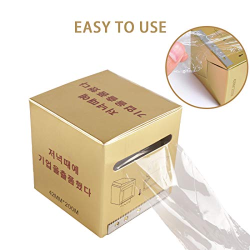Disposable Eyebrow Tattoo Plastic Wrap Preservative Saran Barrier Film Microblading Supplies Lips Permanent Make Up Cling Wrap Cover Tape Roll Transparent 2 PCS