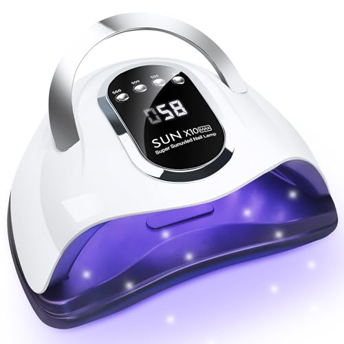 Wisdompark UV LED Nail Lamp 280W, UV Light for Gel Nails with 66Pcs Lamp Beads and Automatic Sensor/4 Timer Settings Professional Nail Dryer for Gel Polish Manicure Art Tools for Home Salon