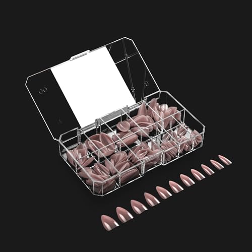 Apres Neutrals Gel-X Mia Box Of Press On Nails, 11 Sizes 00-9, Soft Gel Nail Tip Box (150pcs) (Natural Stiletto Short, 150pcs)