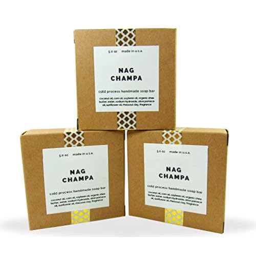 Missam? Cold Processed Handmade Soaps in Unisex Fragrances, 3 Pack Full Size Bars, Made in USA (Nag Champa)