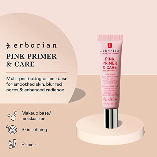 Erborian Pink Primer & Care, Multifunctional Pore?Blurring Cream & Hydrating Rosy Makeup Base, Moisturizing and Smoothing Effects, Korean Skincare