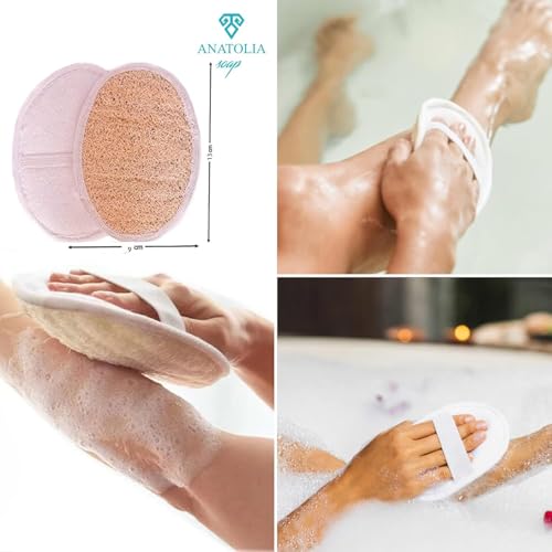 Turkish Hammam Cream Exfoliating Kesse & Body Loofah & Face Loofah, for Shower Exfoliating Mitt Body Scrubber Skin Exfoliator & Dead Skin Remover for Women & Men 3 Count (Pack of 1)