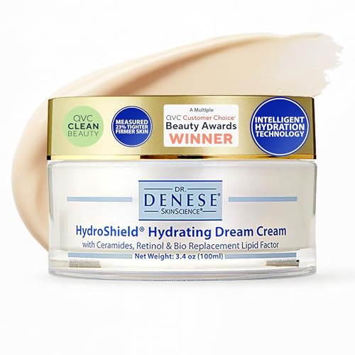 Dr. Denese HydroShield Dream Cream 3.4 oz ? Advanced Moisturizer with Retinol, Peptides and Ceramides for Smooth Radiant Skin, Improved Elasticity and Deep Hydration ? Doctor Developed, Cruelty Free