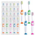 100 Pack Kids Toothbrush Soft Bristles Toddler Cute Toothbrush Bulk with Suction Cup, Includes Travel Covers, Individually Wrapped Toothbrushes for Kid Home School Daycare Camp (Penguin)